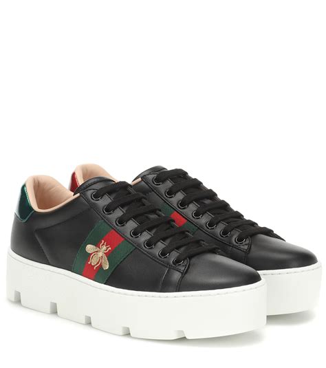 women's ace leather sneaker gucci|gucci ace high top sneakers.